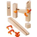 VÍAS CON PINZA DE APRIETE Y RAMPAS | HA3650 | Juguetes de madera ecológicos, educativos y originales