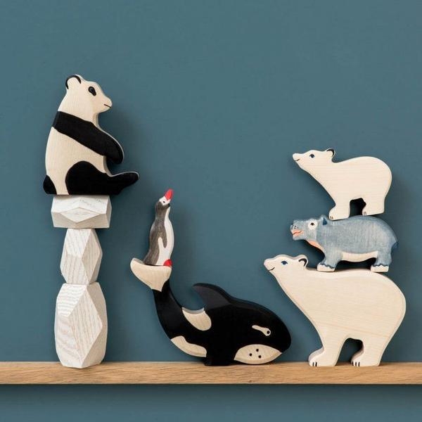 Oso Panda | Animales de madera | Juguetes Waldorf | Holztiger