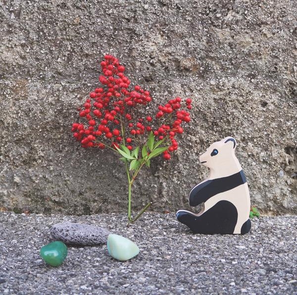 Oso Panda | Animales de madera | Juguetes Waldorf | Holztiger