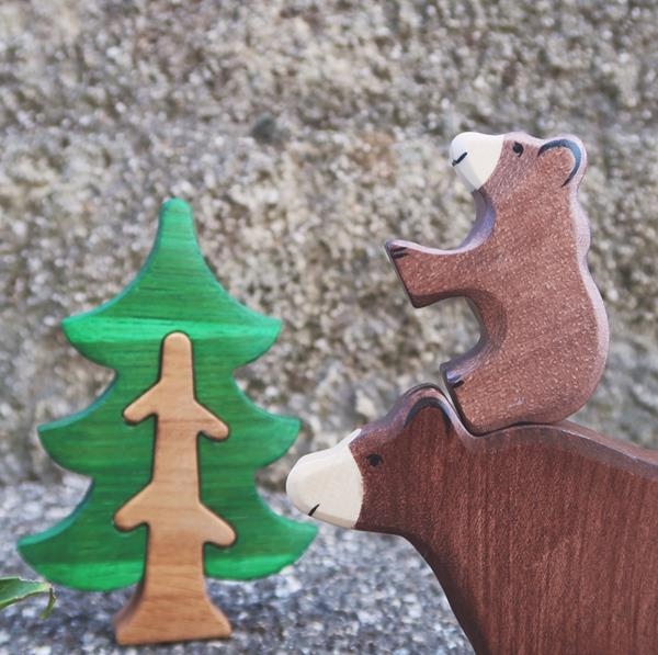 Oso Pardo | Animales de madera | Juguetes Waldorf | Holztiger