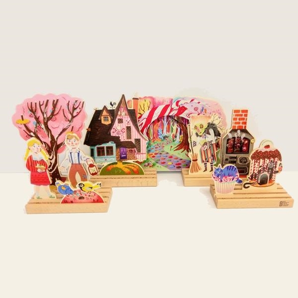 TEATRO DE MADERA HANSEL & GRETEL | BAJ-93020 | Ilustraciones: Sebastián Rubiano | Juguetes de madera ecológicos, educativos y originales