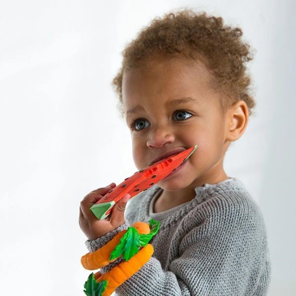 Pack Mordedor & Babero Sandía | Oli & Carol | KamchatkaToys