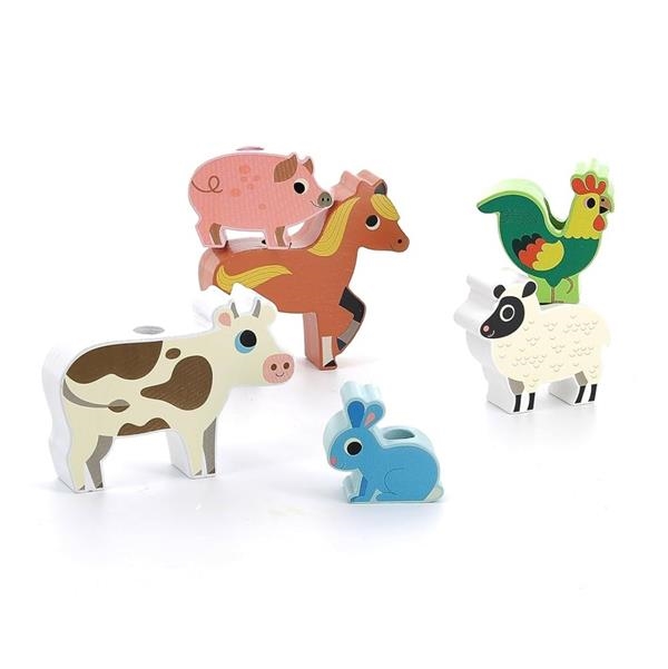 Apilable de madera Animales Granja Vilac | Kamchatka Magic Toys