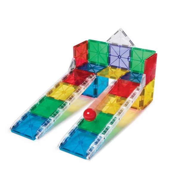 Rail Racers Magna-Tiles | Circuito Magnético de Bolas 