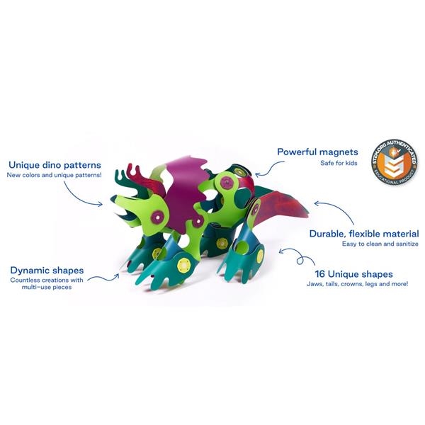 Clixo Dino Adventure Pack | Construcción Magnética Flexible 