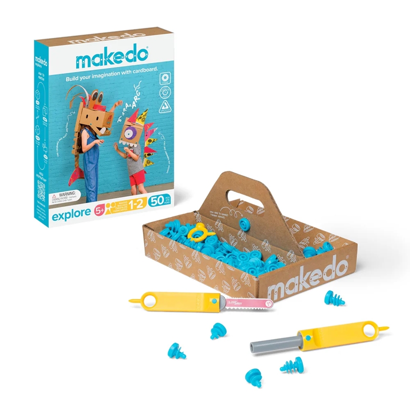 Makedo Explorer 50 piezas | Kit Construcción STEAM | Kamchatka
