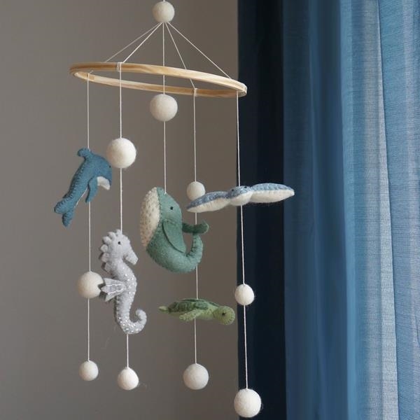 SEAWORLD MÓVIL DE LANA PARA BEBÉS | GAM-SEAW | Juguetes de madera ecológicos, educativos y originales