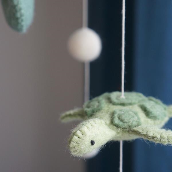Móvil Bebé Animales del Mar Gamcha | Lana Afieltrada Artesanal
