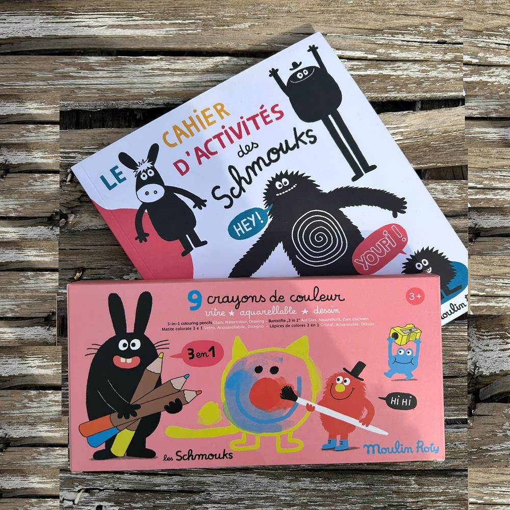 Set Les Schmouks Moulin Roty: Colores Multisuperficie + Cuaderno  