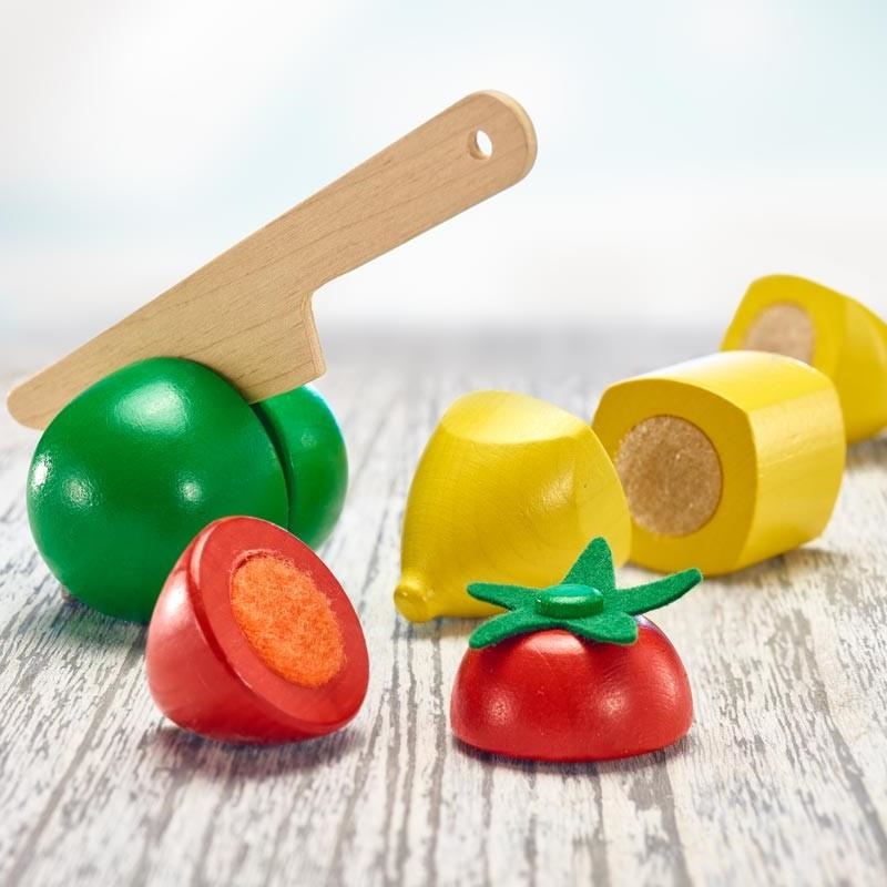 Verduras y frutas de madera para cortar | Juguetes ecológicos