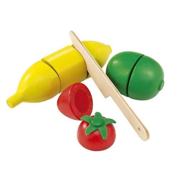 Verduras y frutas de madera para cortar | Juguetes ecológicos