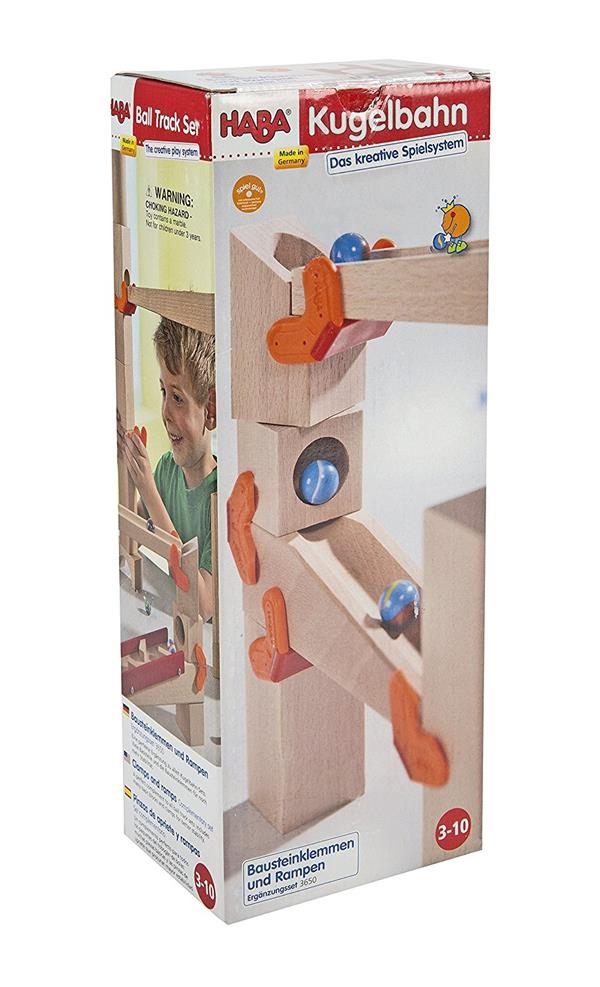 VÍAS CON PINZA DE APRIETE Y RAMPAS | HA3650 | Juguetes de madera ecológicos, educativos y originales